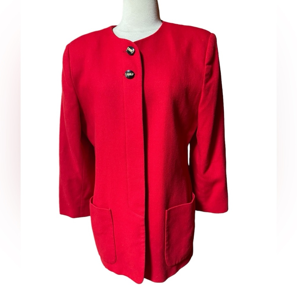 1980s Oleg Cassini 100% Wool, Lined Blazer